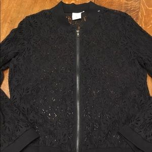 Black Lace Bomber Jacket Music Festival Boho  S M